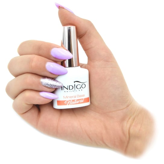 Indigo Mineral Base Natural baza mineralna o naturalnym odcieniu 7ml do paznokci, profesjonalny manicure hybrydowy Indigo