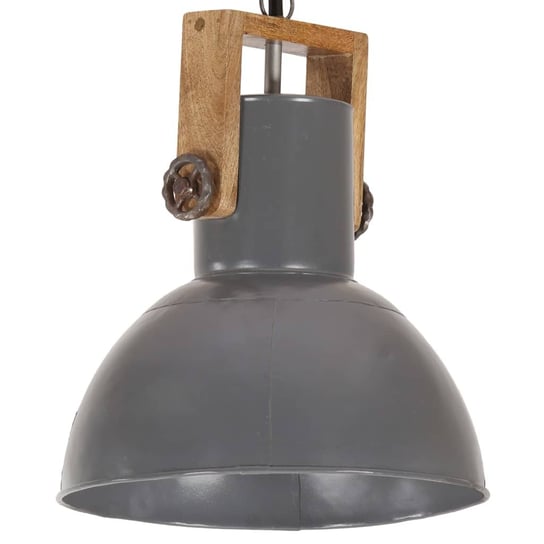 Industrialna lampa wisząca, 25 W, szara, okrągła, 32 cm, E27 vidaXL