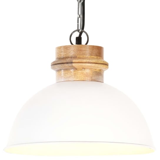 Industrialna lampa wisząca, biała, okrągła, 32 cm, E27, mango vidaXL
