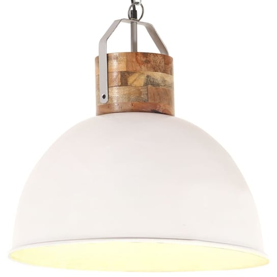 Industrialna lampa wisząca, biała, okrągła, 51 cm, E27, mango vidaXL