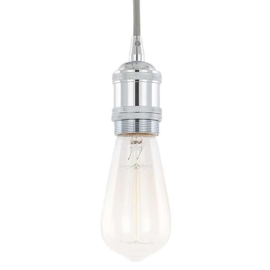 Industrialna LAMPA wisząca CLASSO DS-M-034 CHROME Italux metalowa OPRAWKA kabel ZWIS przewód loft chrom ITALUX