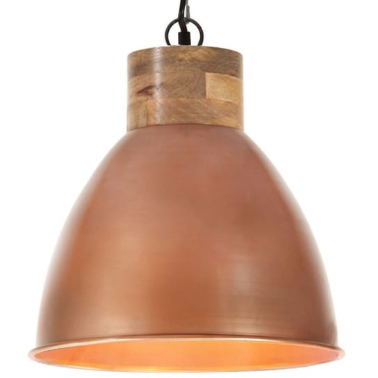 Industrialna lampa wisząca, miedziana, żelazo i drewno, 35 cm vidaXL