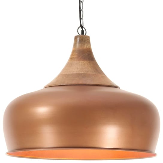 Industrialna lampa wisząca, miedziana, żelazo i drewno, 45 cm vidaXL