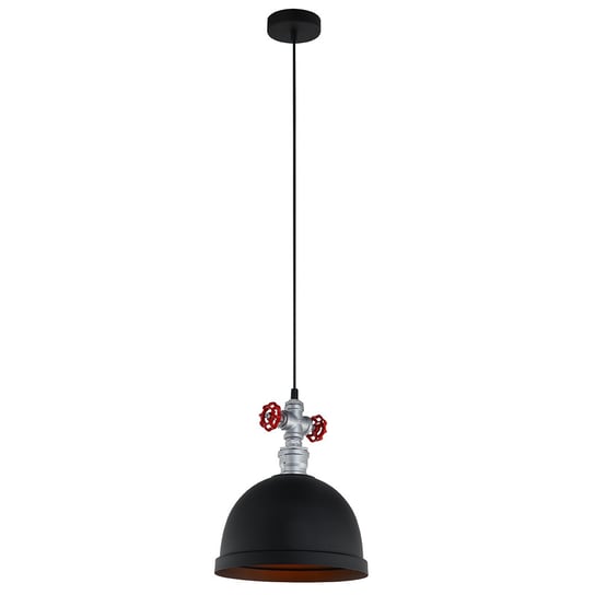 Industrialna LAMPA wisząca MOKKA MDM2859/1BK Italux metalowa OPRAWA zwis kopuła zawory czarne ITALUX