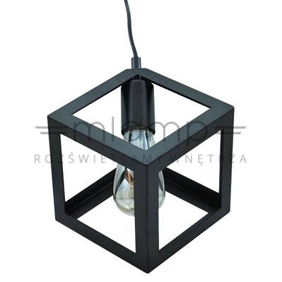 Industrialna LAMPA wisząca SWEDEN 305510 Polux metalowa OPRAWA zwis kostka cube czarna POLUX