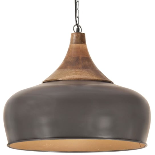 Industrialna lampa wisząca, szare żelazo i drewno, 45 cm, E27 vidaXL