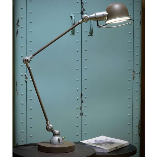 Industrialna LAMPKA biurkowa HONORE  45652/01/97 Lucide stojąca LAMPA stołowa metalowa rdzawy brąz szara Lucide