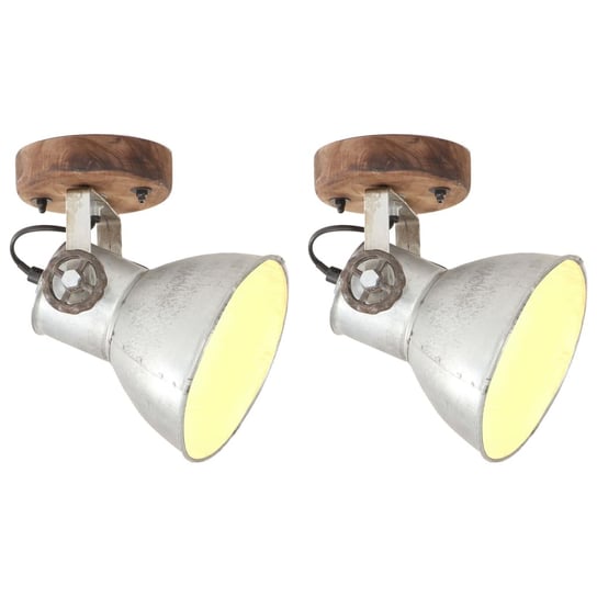 Industrialne lampy ścienne/sufitowe VIDAXL, srebrne, 20x25 cm, E27, 2 szt. vidaXL