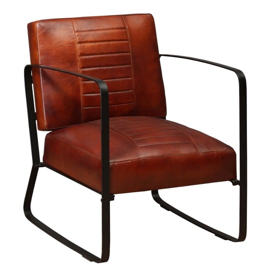 Industrialny fotel skórzany brązowy 60x64x74 cm Inna marka