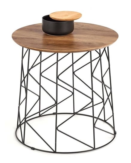 Industrialny stolik kawowy ELIOR Storm, czarno-brązowy, 50x50x50 cm Elior