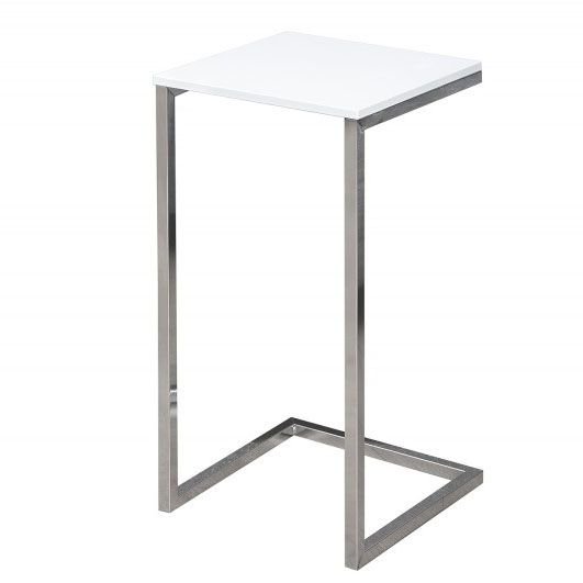 Industrialny stolik pod laptopa ELIOR Platten, biało-srebrny, 30x30x60 cm Elior