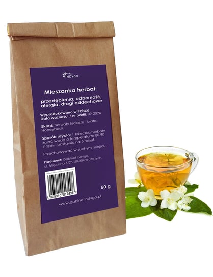 Indygo Mieszanka Herbat: Przeziębienia, Odporność, Alergia, Drogi Oddechowe 50G Inna marka