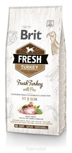 Indyk BRIT Fresh Adult Fit&Slim Turkey with Pea, 12 kg Brit
