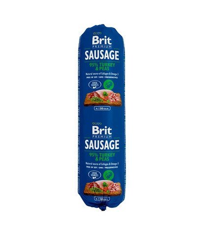 Indyk i groszek BRIT Sausage Turkey&Pea, 800 g Brit