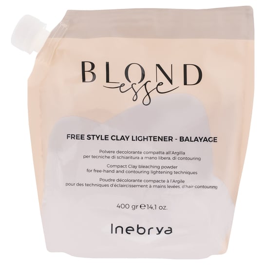 Inebrya Free Style rozjaśniacz glinka, umożliwia zmianę koloru do 5 tonów, neutralizuje żółte odcienie włosów, 400g Inebrya