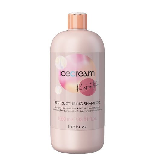 Inebrya, Keratin Restructuring Shampoo, Restrukturyzujący szampon do włosów, 1000 ml Inebrya