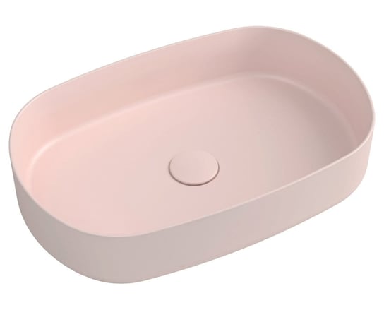 INFINITY OVAL umywalka ceramiczna nablatowa, 55x36cm, Salmon Inna marka