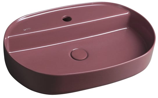 INFINITY OVAL umywalka ceramiczna nablatowa, 60x40cm, maroon red mat Inna marka