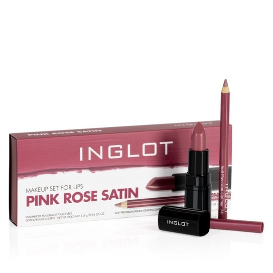 Inglot, Zestaw do makijażu ust Pink Rose Satin, 2 szt. INGLOT