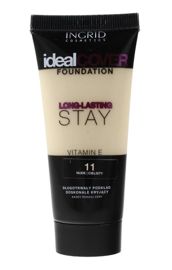 Ingrid, Ideal Cover Long-Lasting Stay, podkład kryjący 11 Nude, 30 ml Ingrid