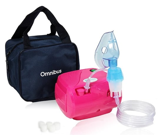 Inhalator tłokowy, dla dzieci i dorosłych  OMNIBUS BR-CN116 do pracy ciągłej - różowy Omnibus