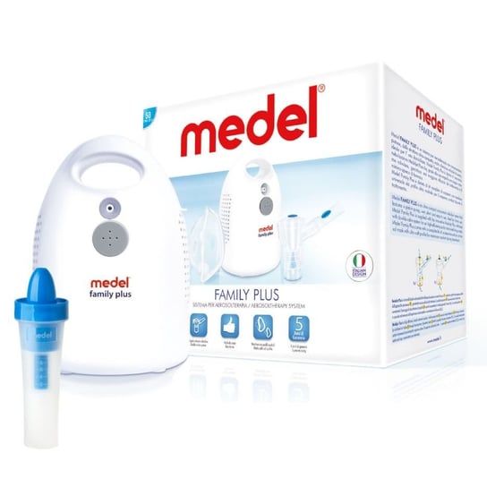 Inhalator z nebulizatorem, dla dzieci i dorosłych  MEDEL Family Plus & Jet Rhino Medel