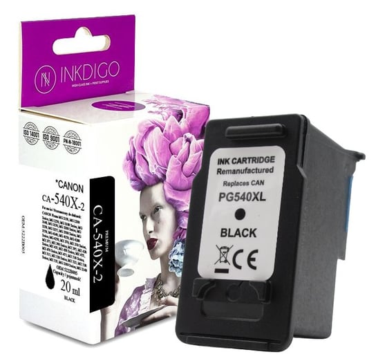 INKDIGO PG-540 XL zgodny tusz do CANON Pixma MG 2140 MX 370 TS 5140 BLACK 20ml Inkdigo