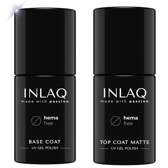 INLAQ Baza + Top Zestaw Hybrydowy - Matowy Top i Base Coat 2x 6ml INLAQ