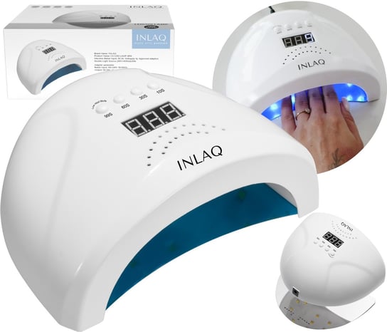 INLAQ Lampa UV LED 48W do Paznokci Żeli Hybryd, Sensor Magnetyczna Podstawa INLAQ
