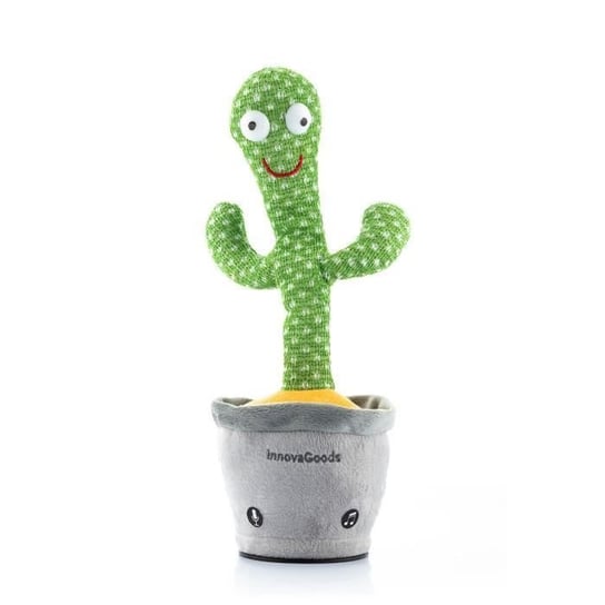 InnovaGoods Pluszowy Kaktus Tańczący Kaktus Śpiewa Elektroniczną Muzykę i Wielokolorową Zabawkę Edukacyjną LED dla Dzieci-ectea InnovaGoods