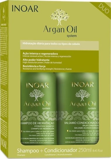Inoar Argan Oil Duopack, Zestaw kosmetyków do włosów, 2 szt. INOAR