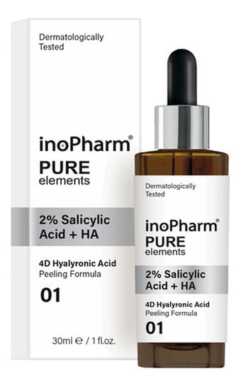InoPharm, Peeling do twarzy z 2% kwasem salicylowym i hialuronowym, 30 ml InoPharm