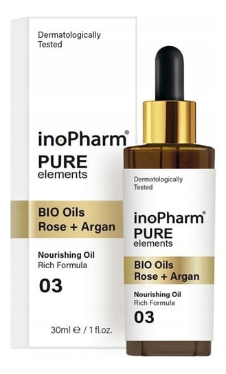 InoPharm, Pure Elements, serum do twarzy i szyi z organicznymi olejkami różanymi i arganowym, 30 ml InoPharm