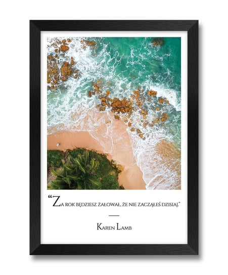 Inspirujący obraz plakat grafika ścienna motyw morza do łazienki Karen Lamb czarna rama 23,5x32 cm iWALL studio