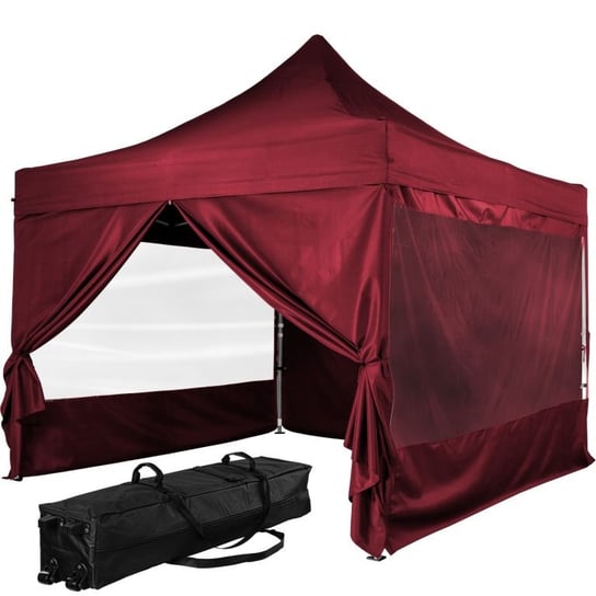 INSTENT ogrodowy namiot - 3x3m, bordowy + 4 boki INSTENT
