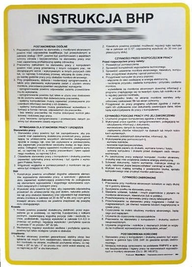Instrukcja 85 BHP dla pracowników magazynowych LIBRES POLSKA SP LIBRES