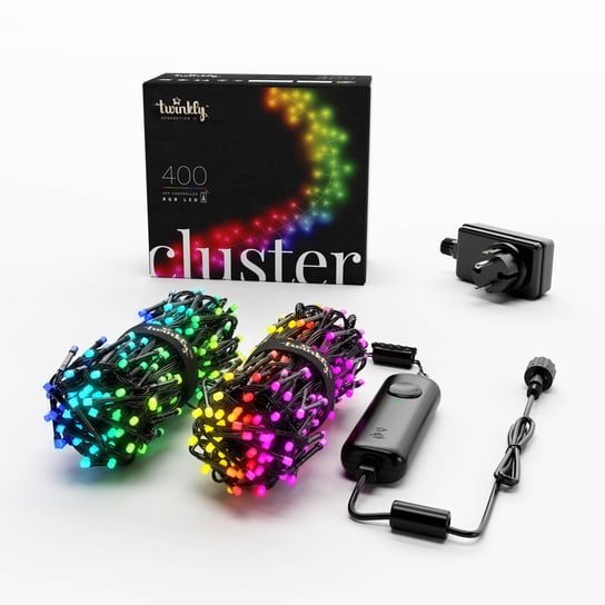 Inteligentna girlanda Twinkly Cluster 400 RGB LED, kiść, czarny przewód, 6 m, IP44 Twinkly