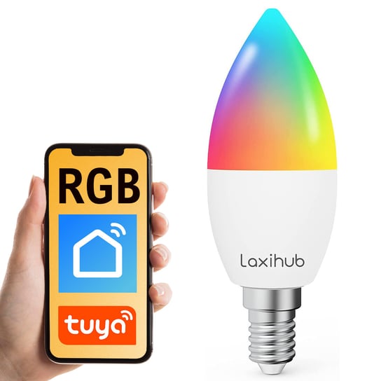 Inteligentna żarówka RGB WiFi E14 4.5W Tuya Alexa HA Smart Life Laxihub Laxihub