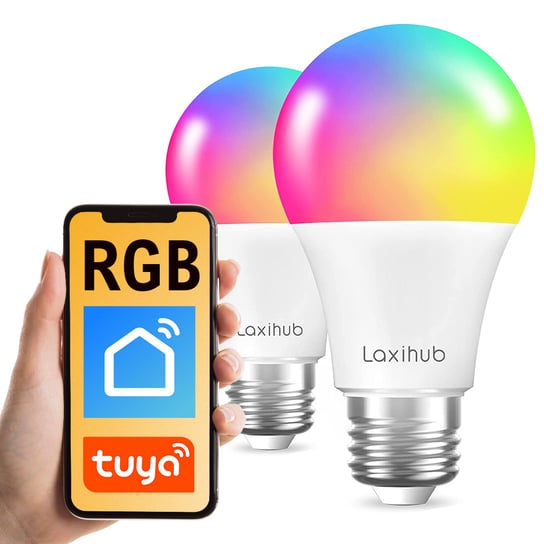 Inteligentna żarówka RGB WiFi E27 9W 2szt. Tuya Alexa HA Smart Life Laxihub Laxihub