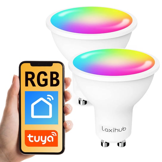 Inteligentna żarówka RGB WiFi GU10 2szt. 4.5W Tuya Alexa HA Smart Life Laxihub Laxihub