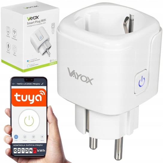 Inteligentne Gniazdko Wifi Elektryczne Pomiar Energii Smart Tuya 16A Vayox VAYOX