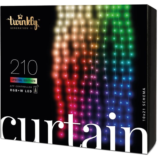 Inteligentne lampki dekoracyjne Twinkly Curtain 210 LED RGB+W  2,1 m kurtyna Twinkly