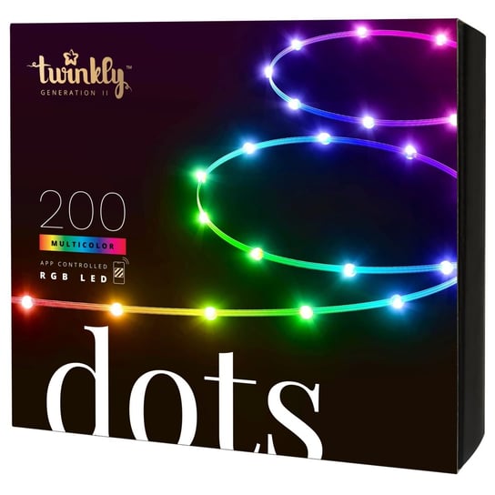 Inteligentny Sznur Dekoracyjny Twinkly Dots 200 Led Rgb 10 M, Przezroczysty, Sterowany Aplikacją Twinkly