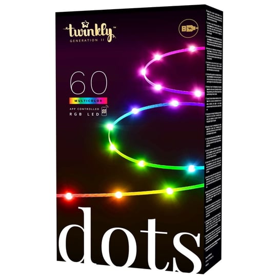 Inteligentny Sznur Dekoracyjny Twinkly Dots 60 Led Rgb 3 M, Czarny, Sterowany Aplikacją Twinkly