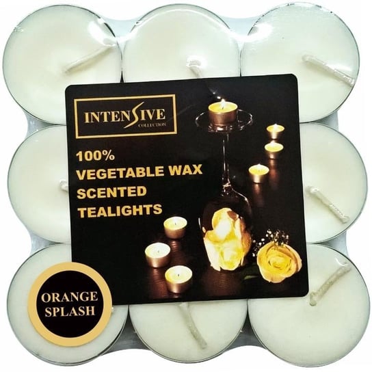 INTENSIVE COLLECTION 100% Vegetable Wax Tealights podgrzewacze zapachowe z wosku roślinnego 9 szt ~ 5 h - Orange Splash Intensive Collection