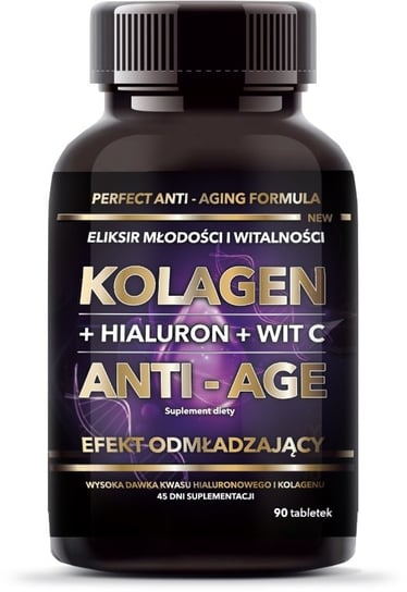 Intenson Kolagen + hialuron + witamina c anti-age suplement diety 90 tabletek Intenson