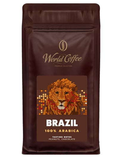Intensywna Kawa Ziarnista World Coffe Brazylia Mocny Smak 100% Arabica 1kg Mokate
