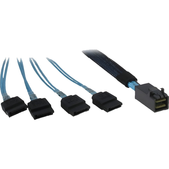 Inter-Tech cable SFF 8643 > 4x SATA (black/blue, 0.7 meter, crossover) Inter-Tech