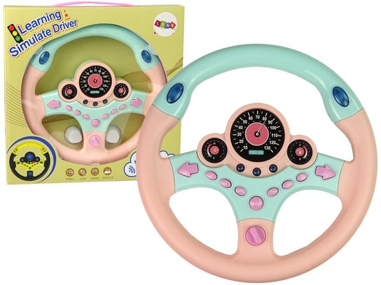 Interaktywna Kierownica Różowa Symulator Jazdy Dźwięki Światła Lean Toys