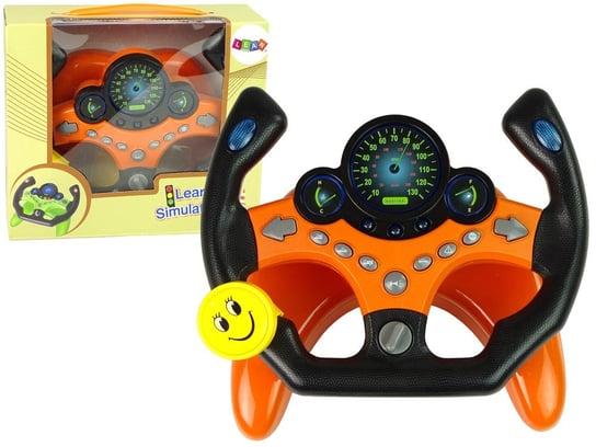 Interaktywna Kierownica Sportowa Pomarańczowa Dla Dzieci Dźwięki Światła Lean Toys
